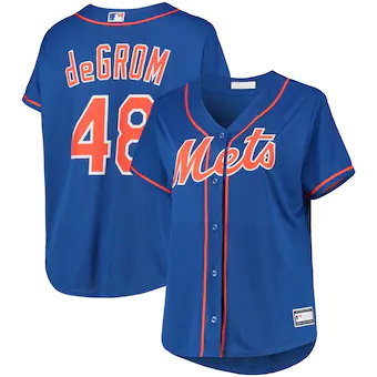 womens jacob degrom royal new york mets plus size replica p